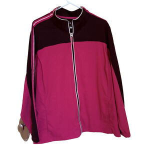 Made For Life Jacket Womens 3X Black Pink Athleisure Sportswear Oversized Gym